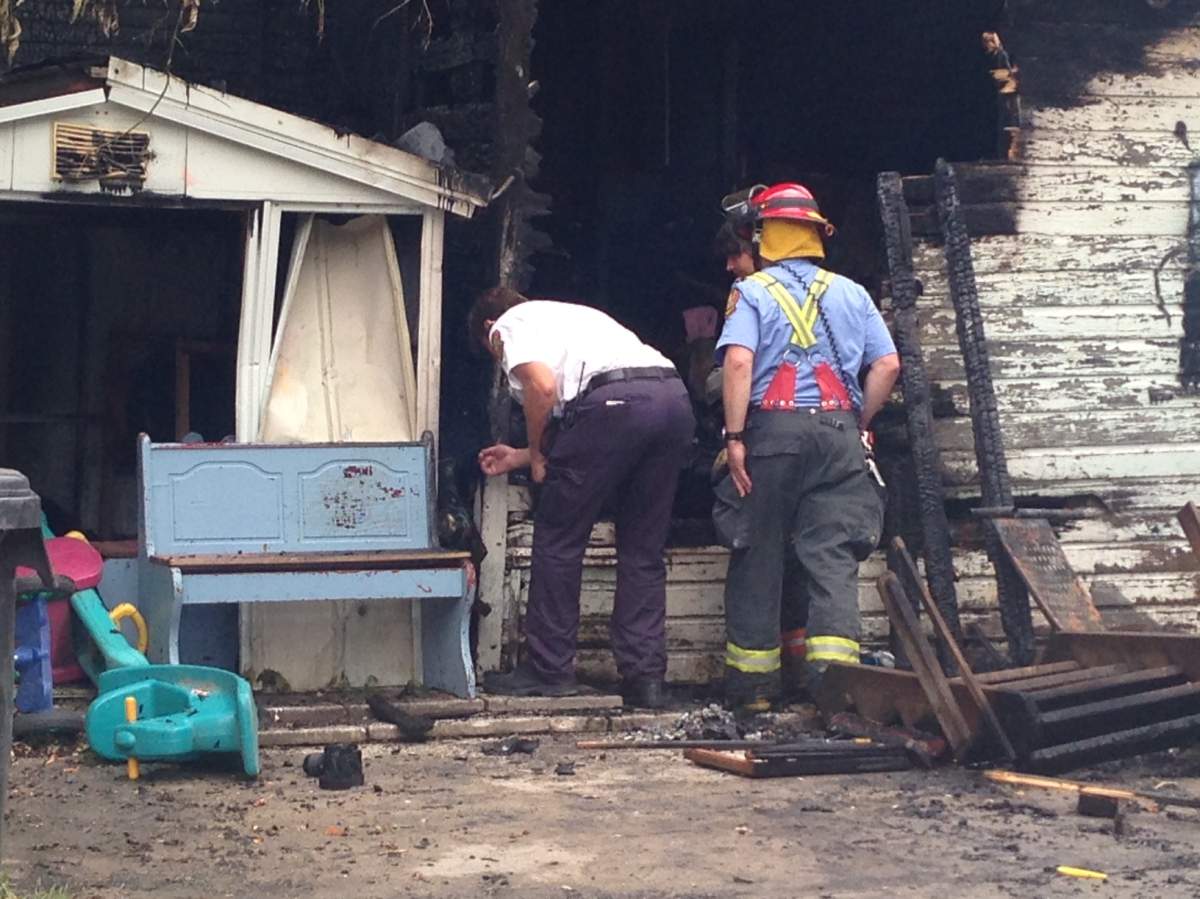 Back end of home on 300 block of Victor Street destroyed after Monday morning fire.
