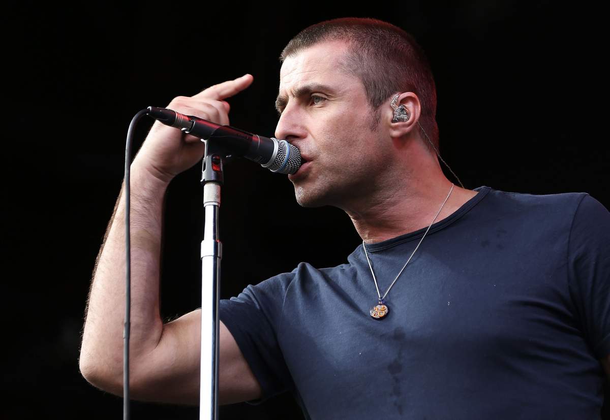 Liam Gallagher of Beady Eye performs live for fans at the 2014 Big Day Out Festival on January 26, 2014 in Sydney, Australia.