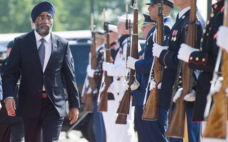 Canadian Defense Minister Harjit Sajjan during a 2016 visit to the U.S.