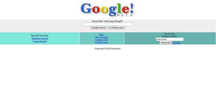 Google’s webpage on December 2, 1998.