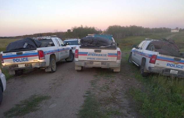 File Hills First Nations Police trucks loaded to the roofs were needed to haul all the contraband away.