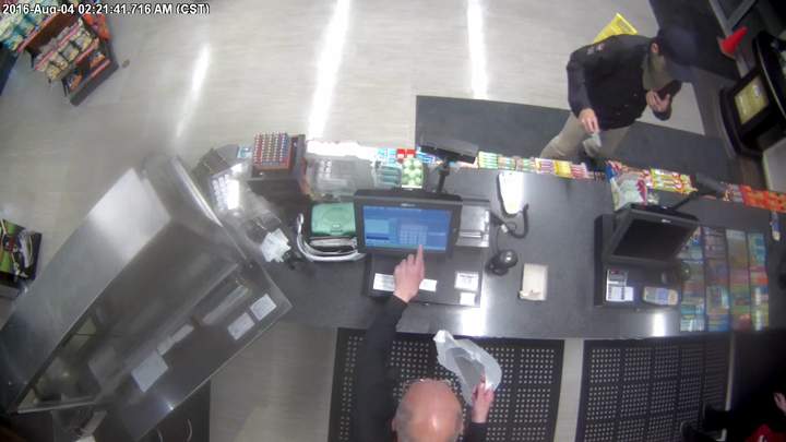 The Shell gas station was robbed early Thursday morning by a masked man armed with a knife.