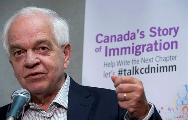 Minister of Immigration John McCallum addresses a news conference in Vancouver, Wednesday, August 17, 2016. 