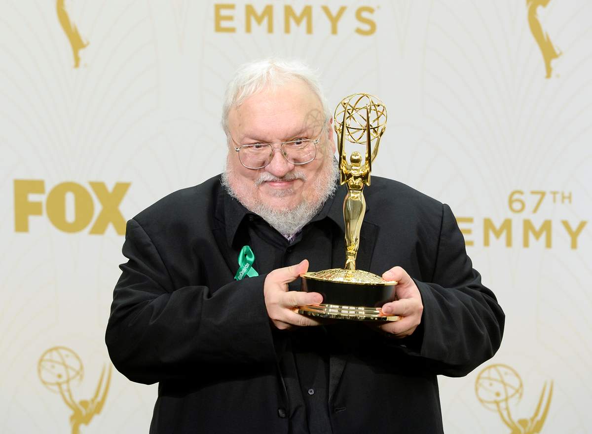 Writer George R. R. Martin, winner of Outstanding Drama Series for ‘Game of Thrones’, poses in the press room at the 67th Annual Primetime Emmy Awards at Microsoft Theater on September 20, 2015 in Los Angeles, California.