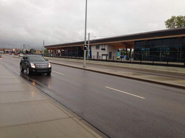The Metro Line LRT in Edmonton, near the Royal Alexandra Hospital. 