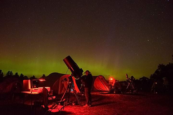 The northern lights seen from Mount Forest, Ontario.