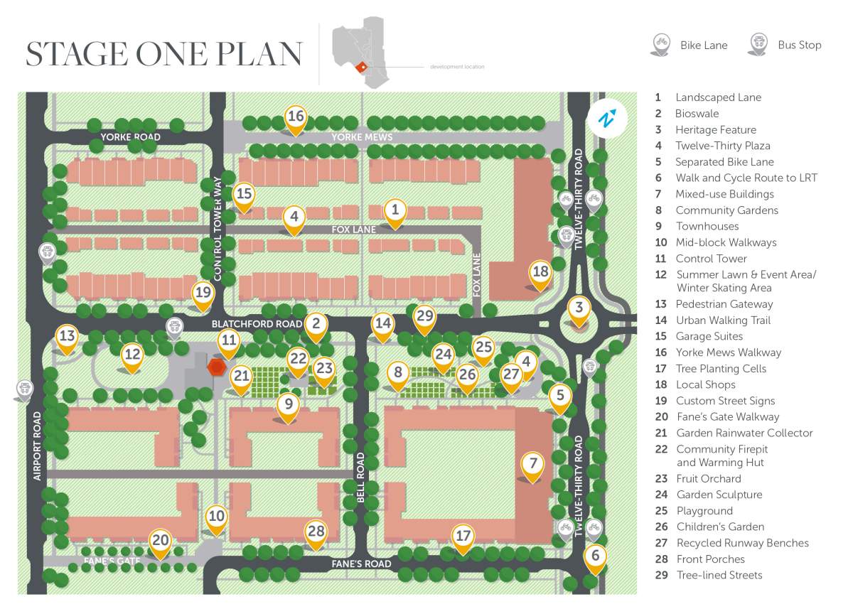 Site map of phase one of the Blatchford site.