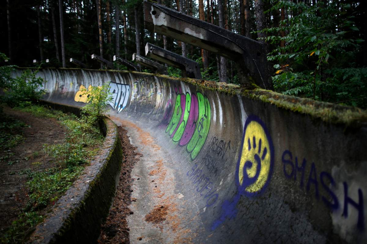 A view of the disused bobsleigh track from the Sarajevo 1984 Winter Olympics on Mount Trebevic, near Sarajevo September 19, 2013. REUTERS/Dado Ruvic