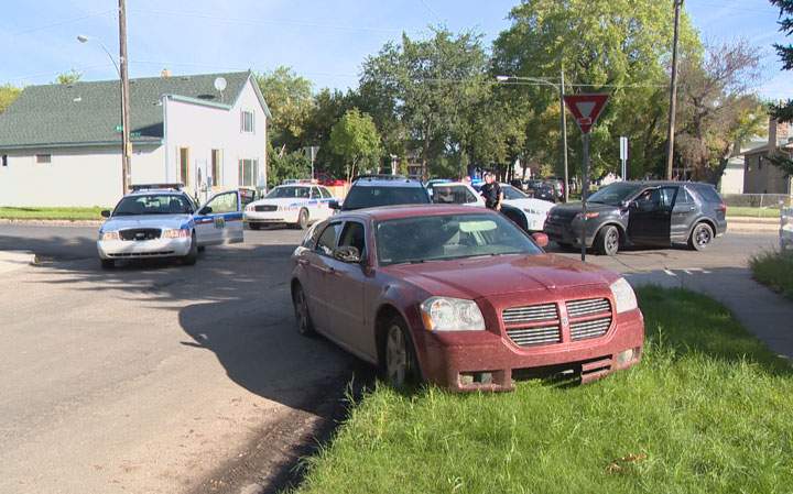 Saskatoon police say a firearm was tossed from a car they were attempting to stop Saturday morning.