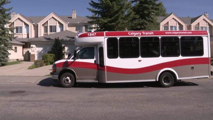 Calgary Transit shuttle bus. 