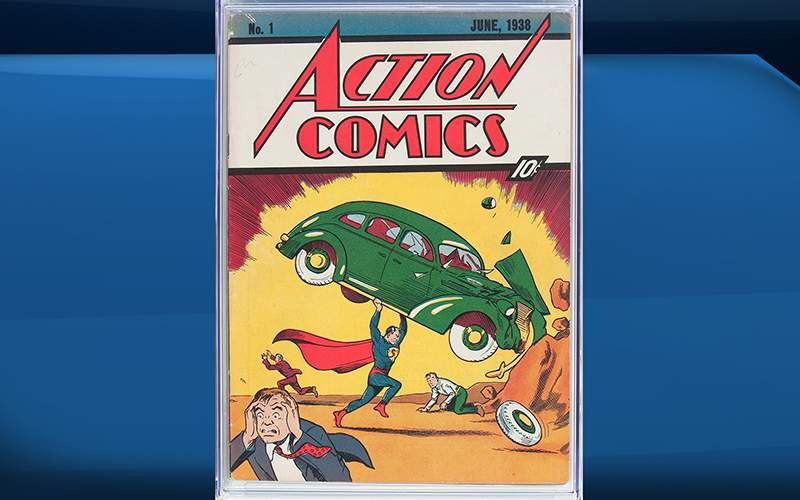 A rare copy of Superman's 1938 comic-book. In a statement, Dallas-based Heritage Auctions said the copy of Action Comics No. 1, bearing a cover price of 10 cents, sold Thursday, Aug. 4, 2016, for $956,000. 