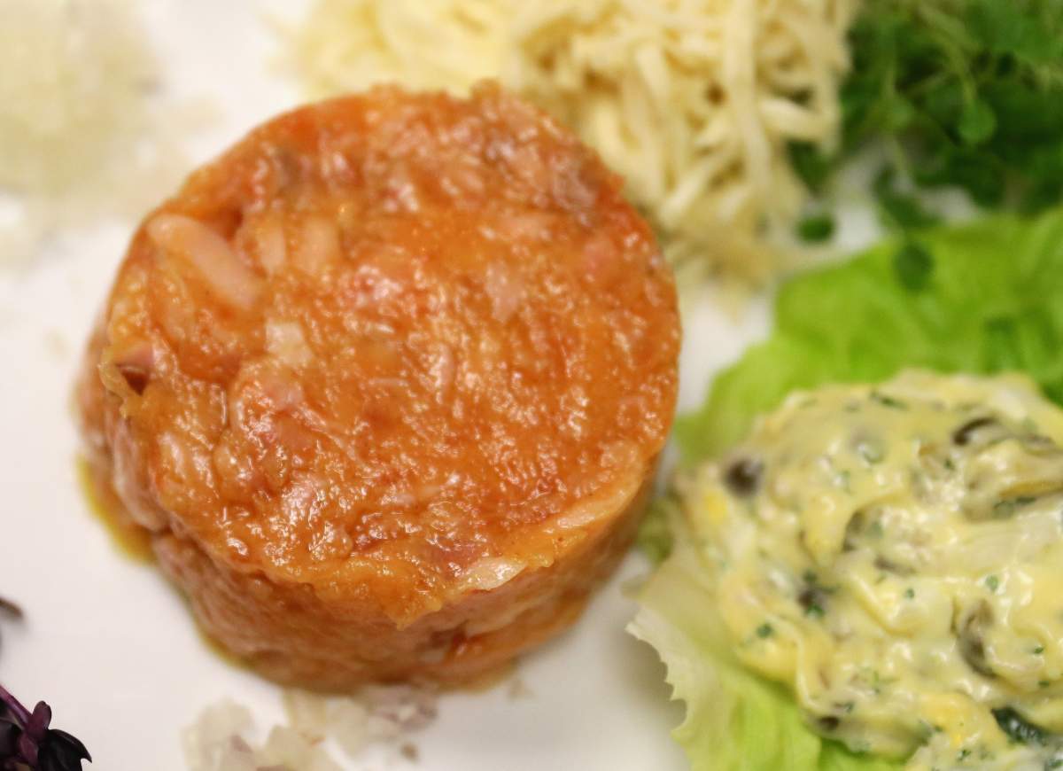 A stock image of salmon tartare.