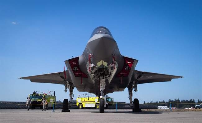 An F-35A fighter aircraft.