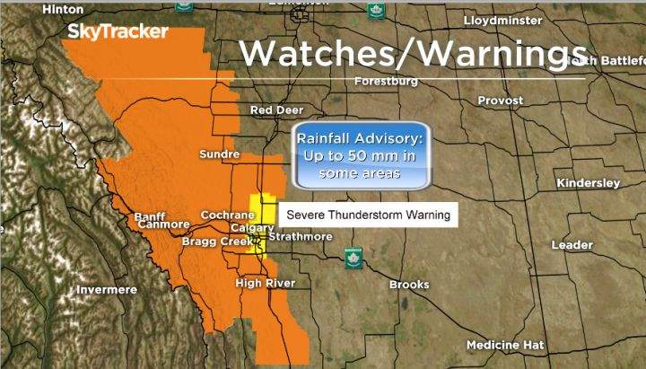 Parts of southern Alberta expecting 50 mm of rain by Sunday.