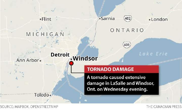 Environment Canada confirms F1 tornado touched down in Windsor, Ont. - image