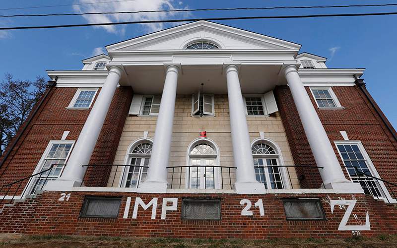 Phi Kappa Psi house at the University of Virginia in Charlottesville, Va. Hundreds of pages of notes, emails and other documents, released Friday, July 1, 2016, shed light on the reporting and fallout of a now-discredited Rolling Stone magazine article about a rape at the university. 