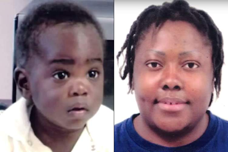 Alpha Ochigbo, at the time 16 months old, is seen at left in this handout image. His mother, Glory Ochigbo is at right. 