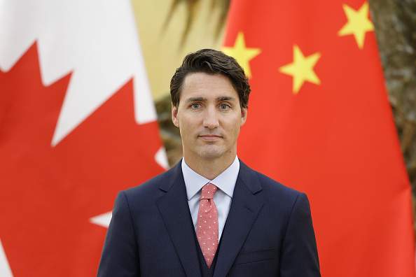 Canadian Prime Minister Justin Trudeau addresses a press conference with Chinese Premier Li Keqiang (not in picture) at the Great Hall of the People on August 31, 2016 in Beijing, China.