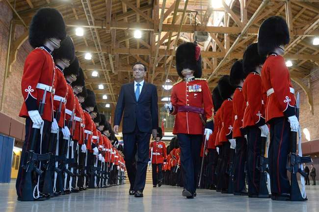 Premier of the State Council of the People’s Republic of China, Li Keqiang attends a welcoming ceremony with military honours in Ottawa on Thursday, September 22, 2016. 