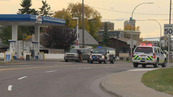 Roads blocked off near the Blackfoot Truckstop Saturday afternoon after a police incident. 