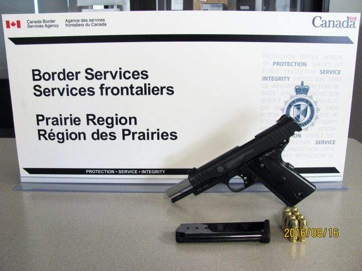 A photo of one of the firearms seized by the Canada Border Services Agency in
