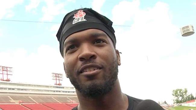 Mylan Hicks shown in a Calgary Stampeders handout photo, released Sunday, Sept. 25, 2016. 