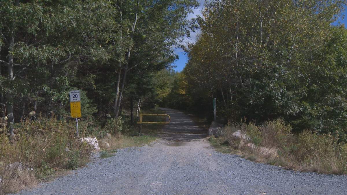 The entrance to the stretch of the St. Margaret’s Bay Trail in Upper Tantallon, N.S., where the coyote attack happened.