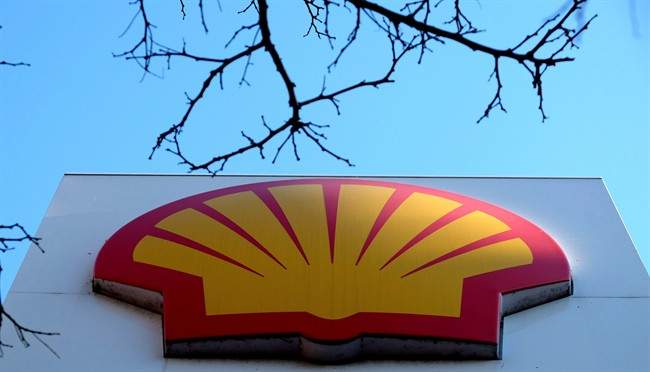 The Shell logo at a petrol station in London, Wednesday, Jan. 20, 2016. 