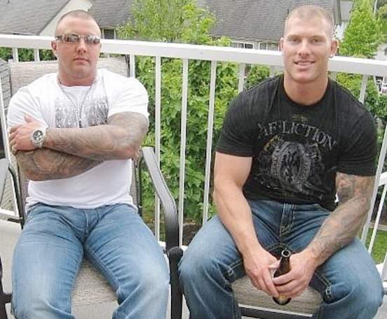 Kevin LeClair (right) with friend Jamie Bacon (left)