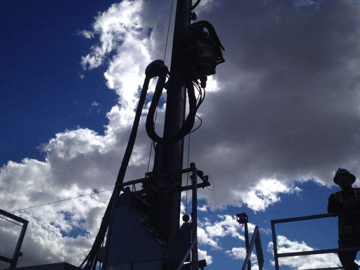 A rig in the Earth Drilling yard in Calgary. Sept. 7, 2016.