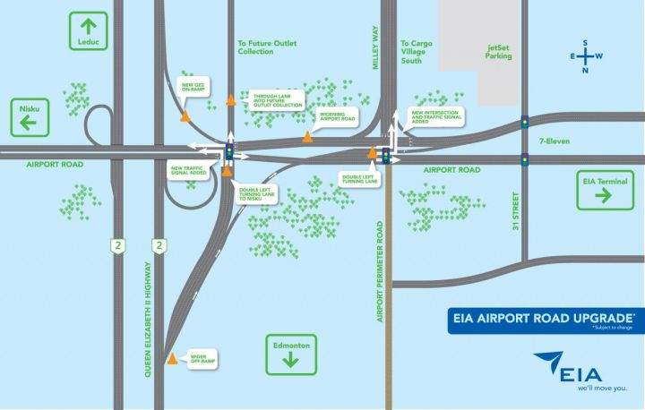 Edmonton airport overpass construction to address ‘huge amount of vehicles’ - image