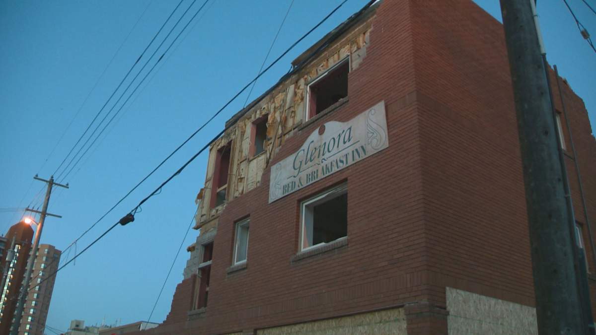 Demolition began Friday morning on the 104-year-old Buena Vista Apartments building on the corner of 124 Street and 102 Avenue. September 16, 2016.