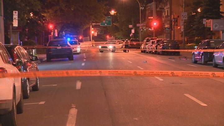 Police are investigating after a pedestrian was struck by a SUV in downtown Montreal early Friday morning. Friday, Sept. 2, 2016.