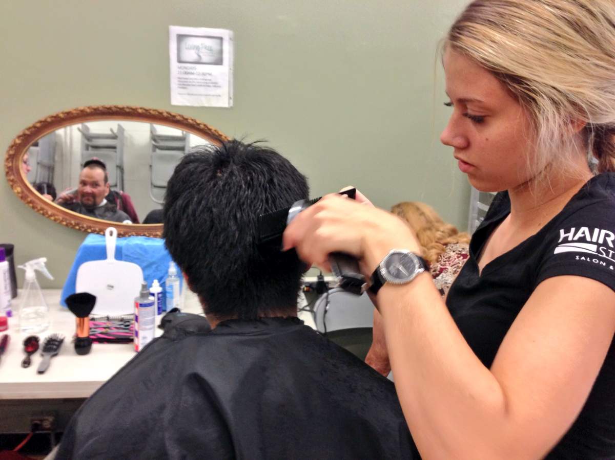 Hairstylists from across southern Manitoba traveled to Winnipeg to volunteer.