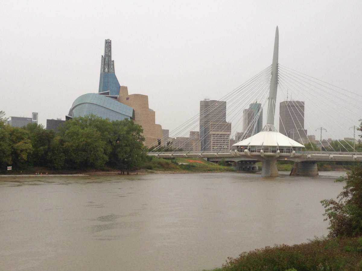 Rain and overcast skies greeted Winnipeggers on Sunday morning.