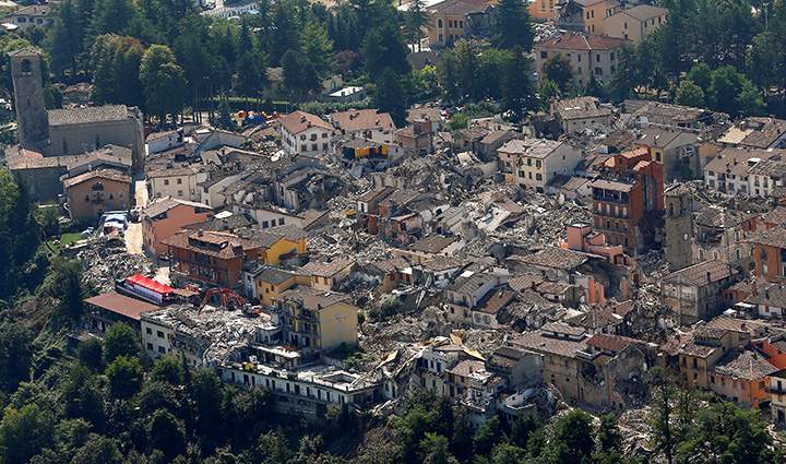 A general view after an earthquake levelled the town in Amatrice, central Italy, September 1, 2016.