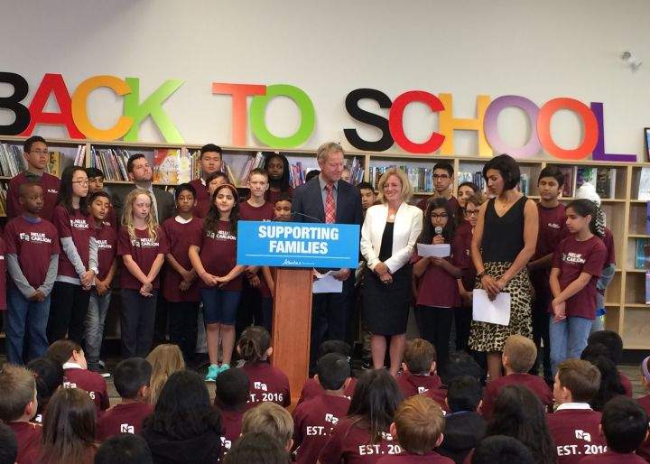 Premier Rachel Notley was on hand for the opening of Nellie Carlson K-9 school in Edmonton Thursday, Sept. 1, 2016.