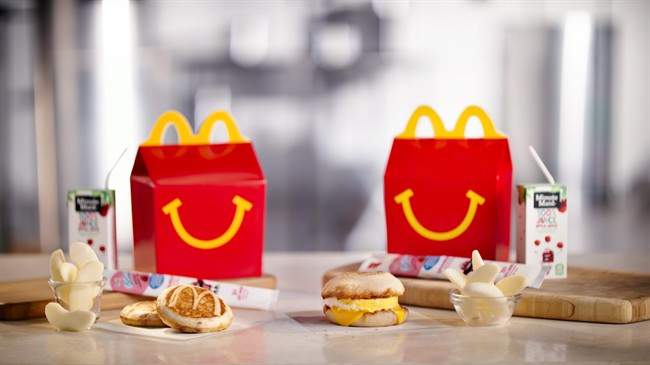 This photo provided by McDonald's shows a breakfast Happy Meal. 