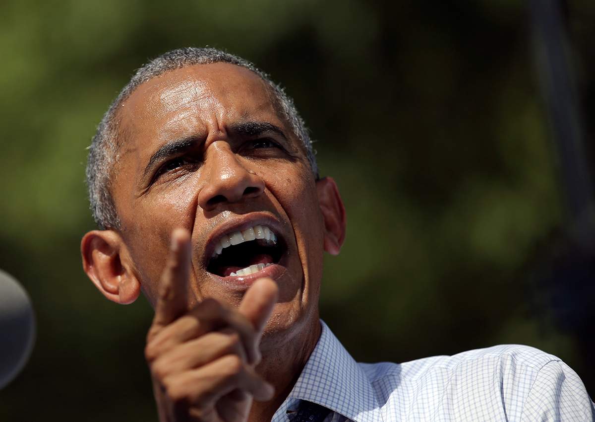 U.S. President Barack Obama speaks during a campaign event in support of U.S. Democratic presidential candidate Hillary Clinton in Philadelphia, Pennsylvania, U.S., September 13, 2016.  