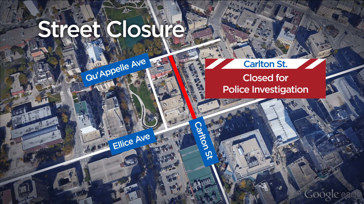 Carlton Street between Qu’Appelle and Ellice Avenues is closed Friday morning for a police investigation.
