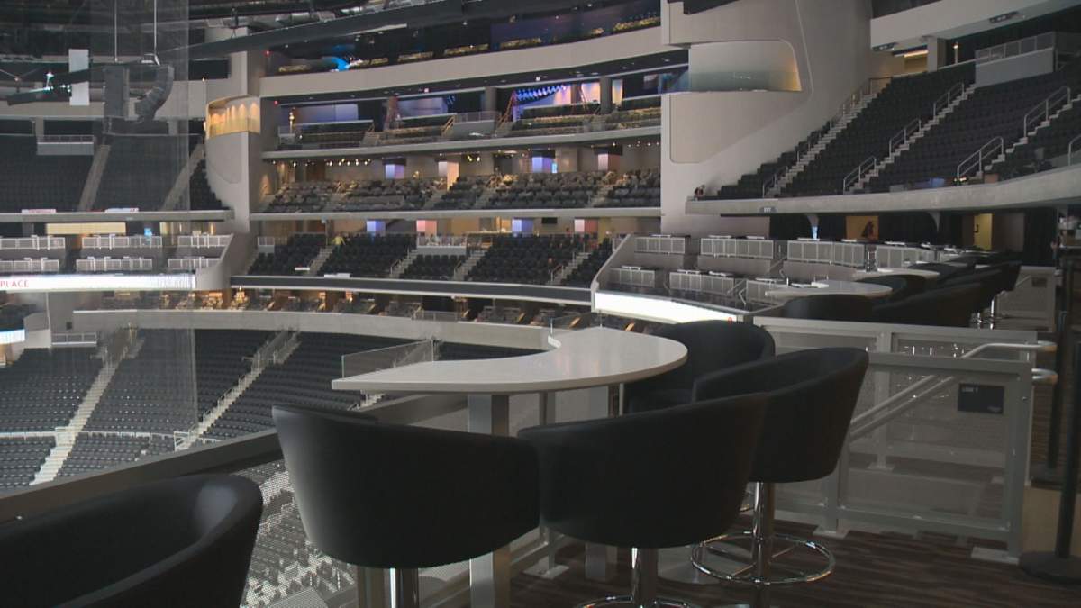 The loge seating level at at the Rogers Place arena in downtown Edmonton. The level has 850 seats, which were custom designed and exclusive to Rogers Place. Image taken September 7, 2016.