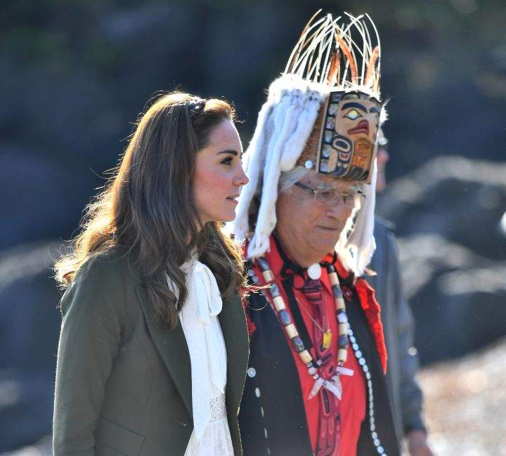 The Duchess of Cambridge meets with Haida Gwaii elders and chiefs on the island off the coast of B.C. Sept. 30, 2016.