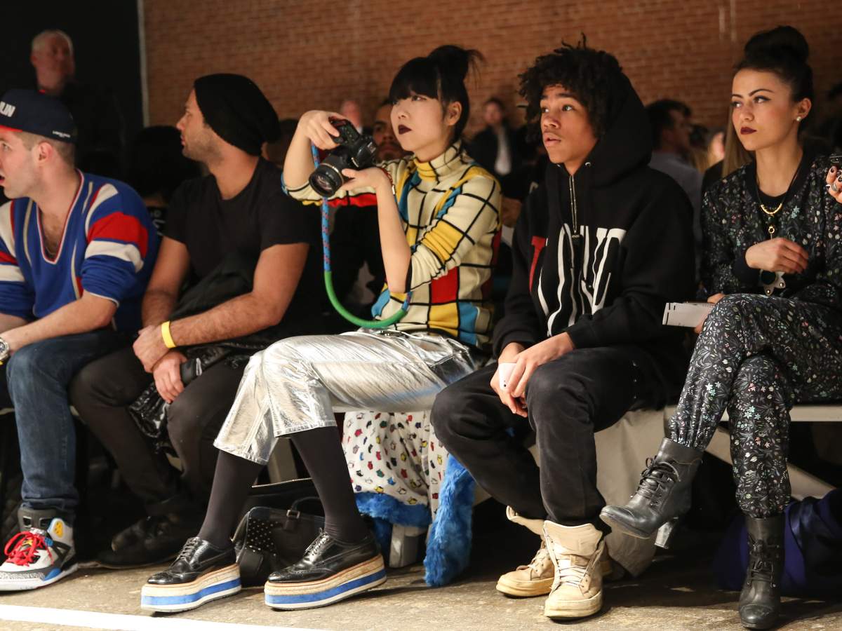 Fashion bloggers like Susie Bubble (centre) have been accused of making fashion "schizophrenic." .