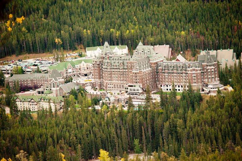 Overview of Banff Springs Hotel in Banff National Park, Alta.