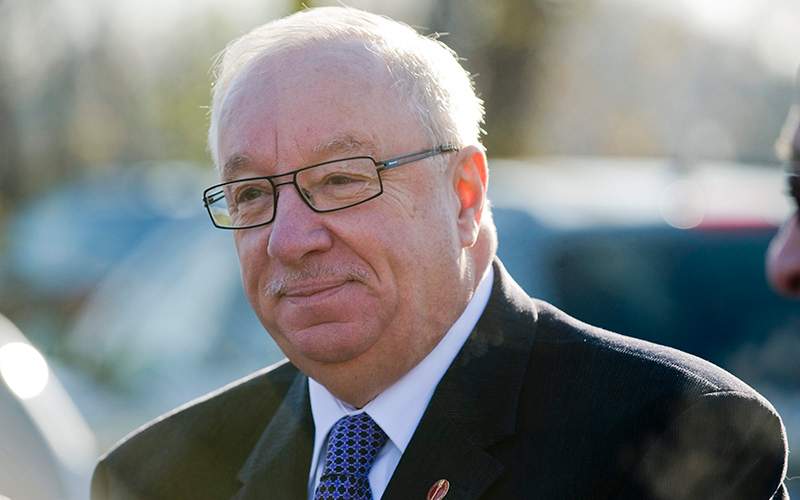 Former Montreal Canadiens' coach Jacques Demers attends the funeral of former Canadiens trainer Eddy Palchak in Dorval, Montreal, Tuesday, November 22, 2011.