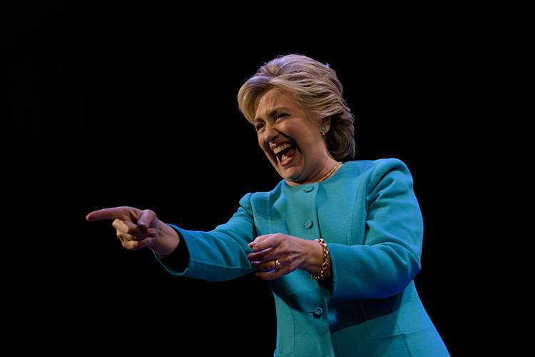 Democratic presidential nominee Hillary Clinton greets supporters in Seattle, Washington.