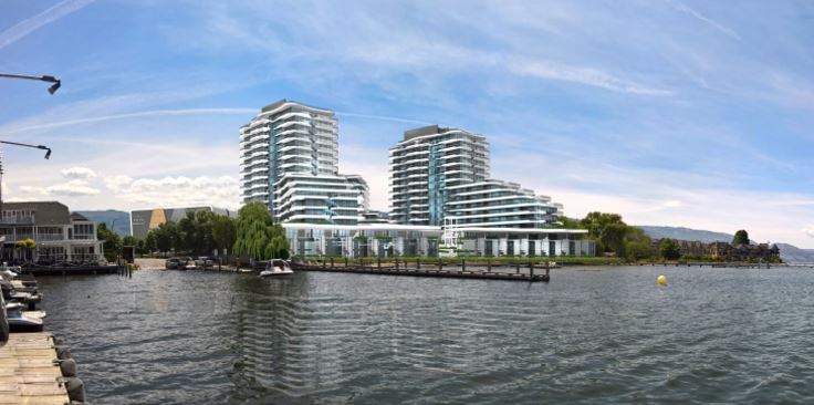 An artist's conception of what Aqua Waterfront Village would look like.