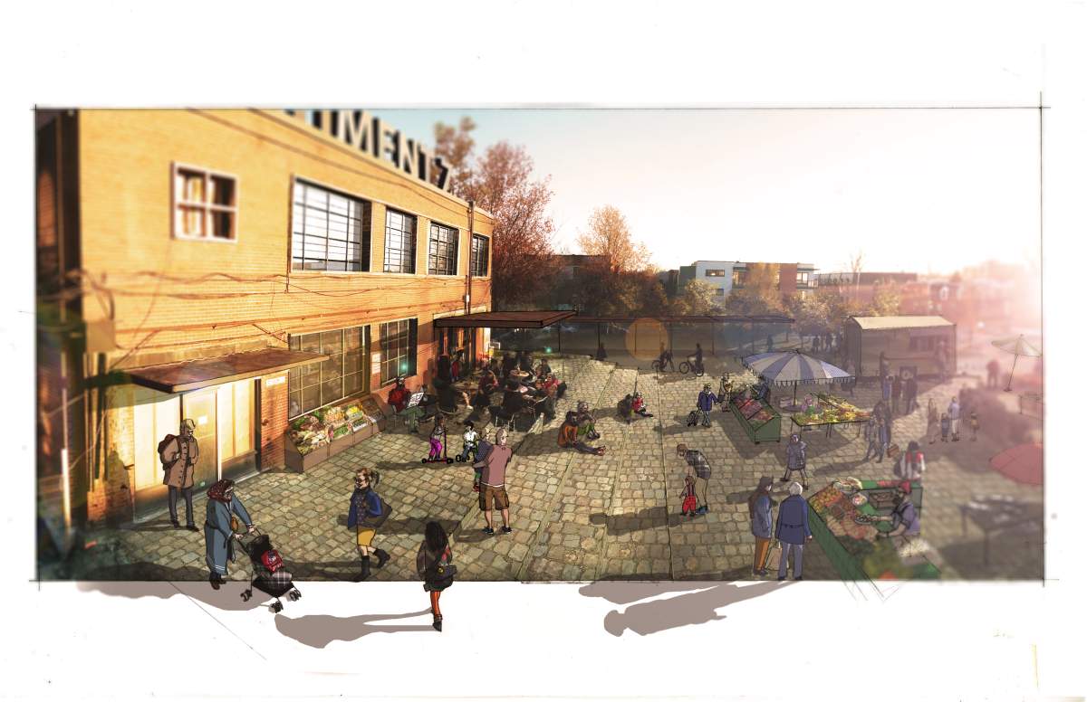 An artist's drawing of the proposed plan for Bâtiment 7 in Pointe-Saint-Charles.