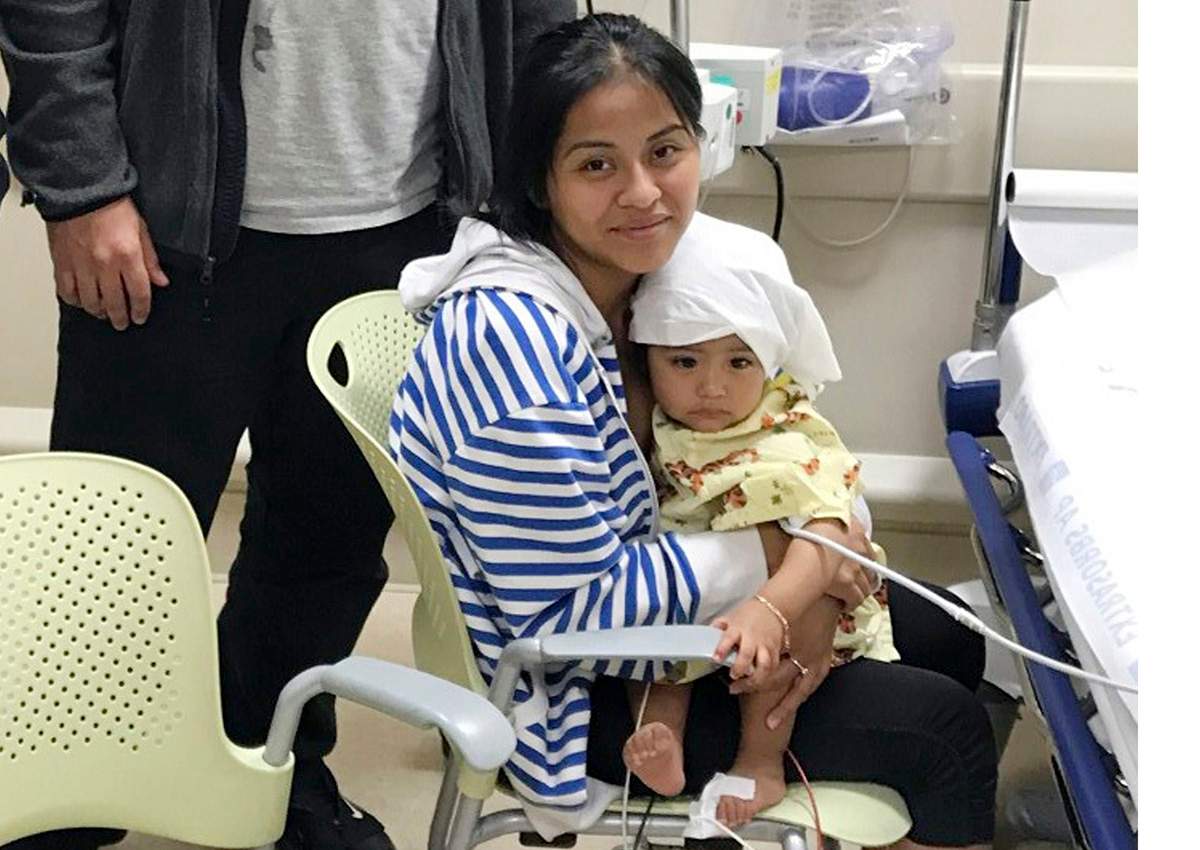 Liliana Benigno, and her one-year-old baby Ashley Delores, at Lincoln Hospital in The Bronx borough of New York. 