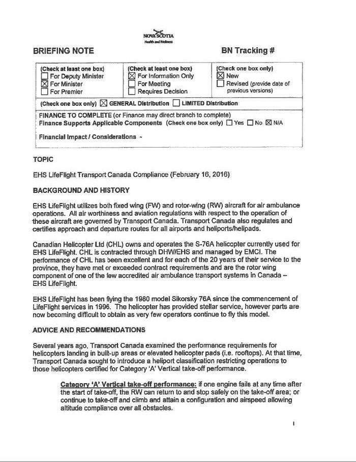 N.S. health minister misled public on LifeFlight: documents - image